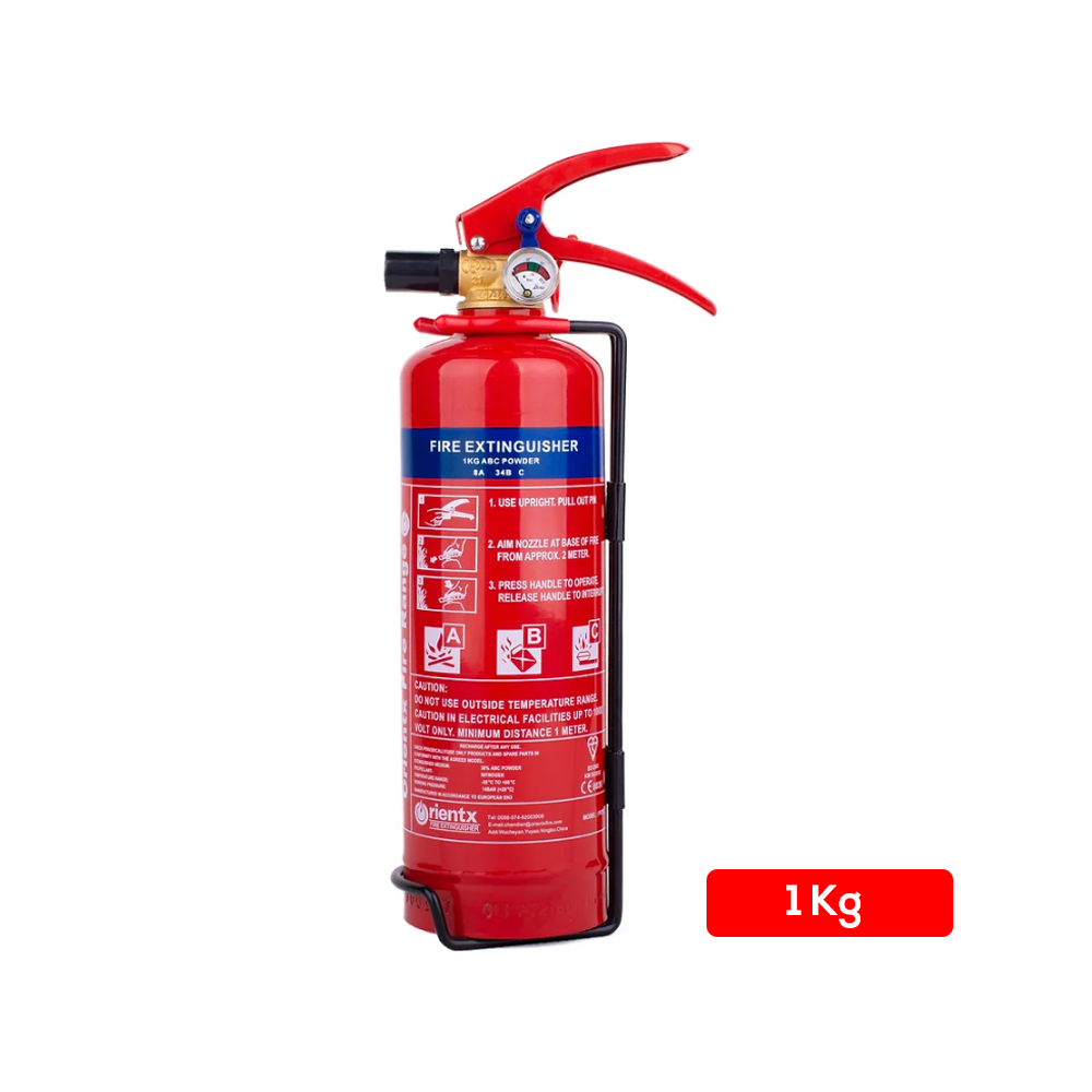 1 KG DCP Fire Extinguisher BS EN3 Orientex BRAND 30 ABC Rolling Type