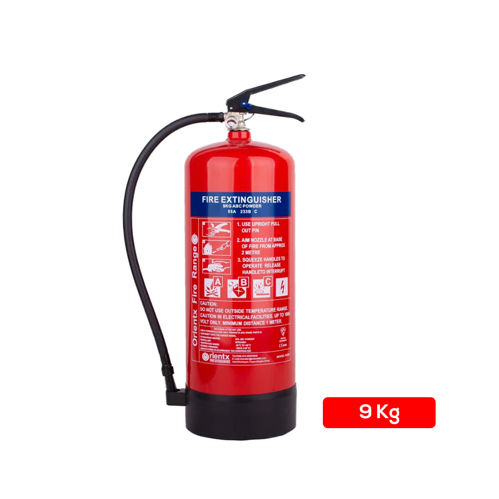 9 KG DCP Fire Extinguisher BS EN3 Orientx BRAND 30 ABC Rolling Type