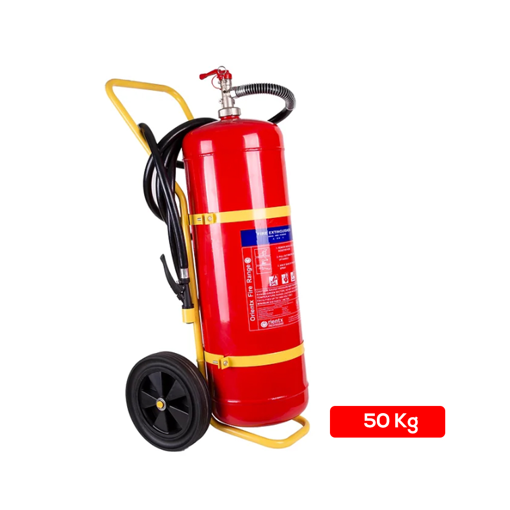 50 KG DCP Trolley Fire Extinguisher, BS EN3 Orientx BRAND 40% ABC ...