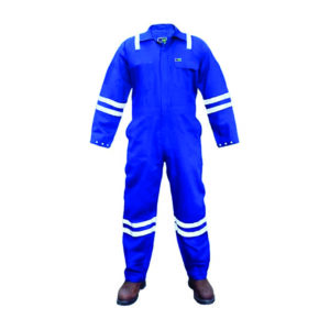 Vaultex VRB 100% Cotton Coverall, With Reflective Petrol Blue size S-3XL